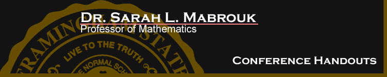 Sarah L. Mabrouk's Conference Handouts.  Please left-click to go to the home page.